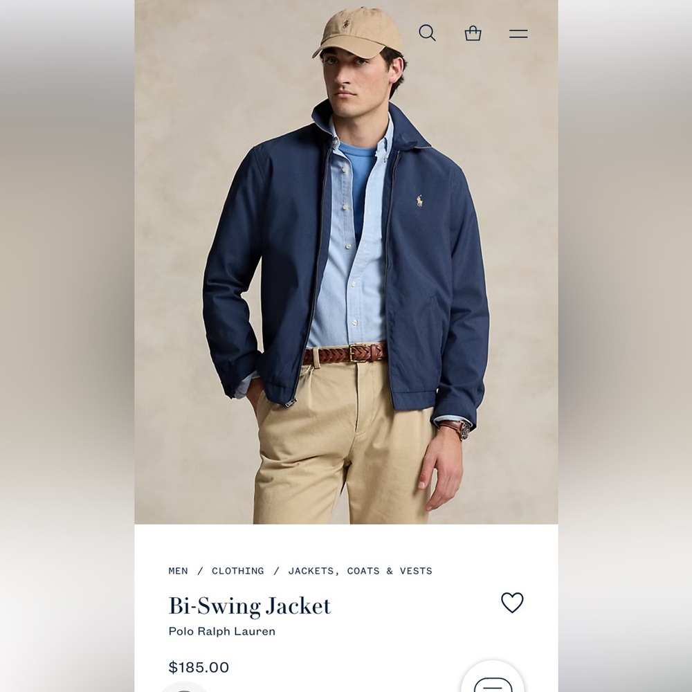 Polo by Ralph Lauren Men's Navy Bi-Swing Jacket